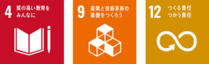 SDGsアイコン4、9、12